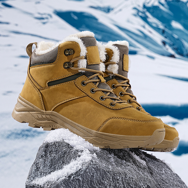 Crossfit Outdoor - Botas de Neve Masculinas de Couro
